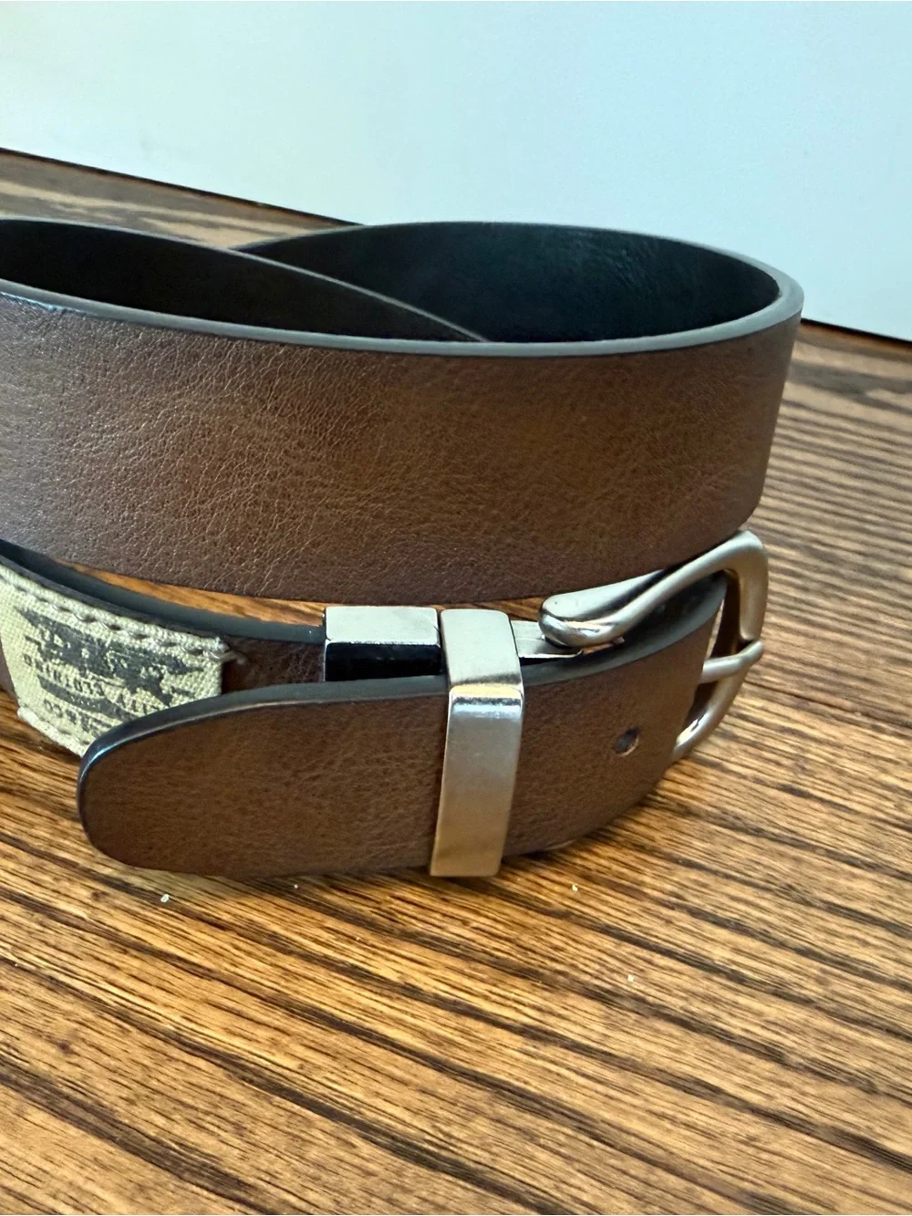 Boys Classic Reverable Brown/Black Belt with Silver Buckle